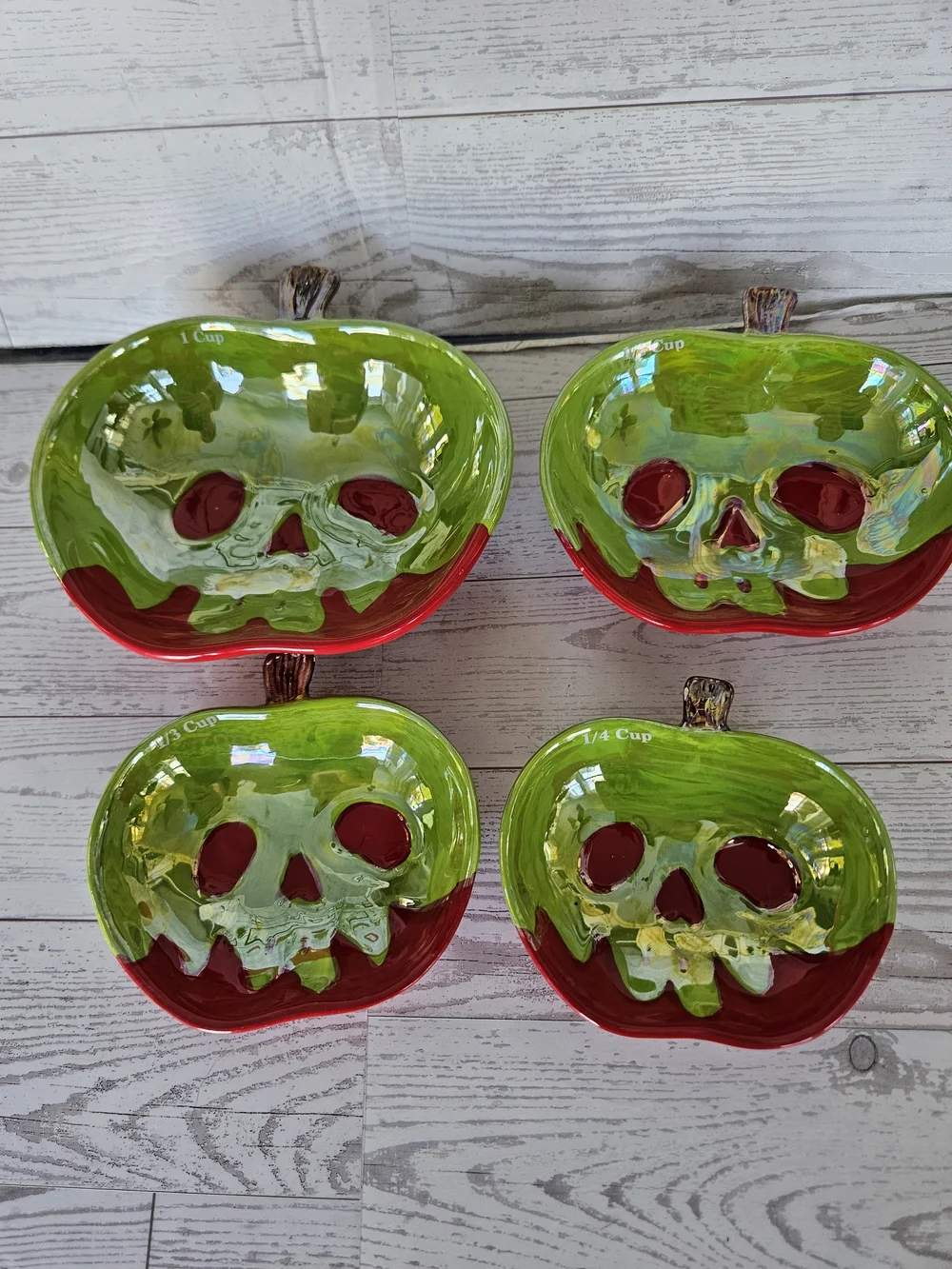 Disney Green and Red Poison Apple Measuring Cups - Set of 4
